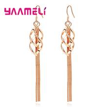 Minimalist Simple Pure 925 Sterling Silver Drop Earrings Long Tassel Stylish Woman Fashion Accessories for Wedding Party Bijoux 2024 - buy cheap