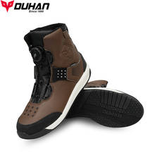 DUHAN Motorcycle Boots Leather Motocross Waterproof Racing Shoes Motorbike Riding Boots Botas Moto Urban Leisure Motorbike Boots 2024 - buy cheap