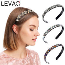 Женский обруч для волос LEVAO, цветной обруч со стразами, нескользящий обруч для волос 2024 - купить недорого