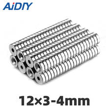 Aidiy 5/20/50 pcs 12x3mm Hole 4mm N35 Super strong ring countersunk magnets permanent neodymium Rare Earth magnet 12*3-4mm 2024 - buy cheap