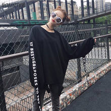 Hoodies mulheres streetwear outono inverno na moda estilo coreano casual simples de alta qualidade impresso roupas femininas chique ulzzang solto 2024 - compre barato