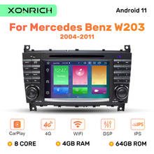 Kit multimídia automotivo para mercedes/benz, 4gb, 2 din, android 11, dvd, rádio, navegação gps, estéreo, w203, w219, classe a, a160, classe c c200, clk200 2024 - compre barato