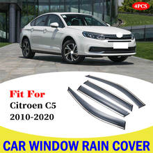 Para citroen c5 2010-2020 viseira da janela do carro chuva escudo toldo guarnição capa janela lateral defletor porta chuva sol escudo acessórios 2024 - compre barato