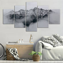 Black and white Poster Art Paintings Canvas Poster 5 Panel Matterhorn With Reflection In Stelli Lake Picture Home Decor Wall Art 2024 - buy cheap