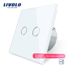 Livolo Manufacturer, EU Standard Touch Switch, 2 Gang 2 Way Control, White Crystal Glass Panel, Wall Light Switch, VL-C702S-11 2024 - buy cheap