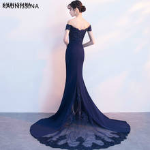 Kakissina-Vestido largo de noche con hombros descubiertos, elegante vestido de fiesta de lujo, con cola de sirena, para baile de graduación 2024 - compra barato