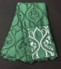 2021 Latest African Mesh Guipure Lace Fabric High Quality Green Nigerian French Swiss voile Net Lace Fabrics 5Yards/lot A12267 2024 - buy cheap