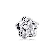 DIY Beads For Jewelry Making  Sparkling Snowflake Pave Charm Fits Original Charms Bracelets Woman 925 Sterling Silver Jewelry 2024 - buy cheap