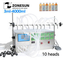 ZONESUN-bomba de Control Digital eléctrica, máquina de llenado de líquidos, 3-4000ml, para Perfume, agua, zumo, aceite esencial con 10 cabezales 2024 - compra barato
