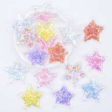 32Pcs 36mm Glitter Star Transparent Plastic Filling Sequin Appliques for DIY Headwear Hair Clips Bow Decor Accessory Patches L05 2024 - buy cheap