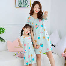 100% Cotton Girls Nightgown Pajamas Children's Summer Nightdress Baby Girls Home Clothes Mother Kids Night dress Girl Sleepwear 2024 - buy cheap