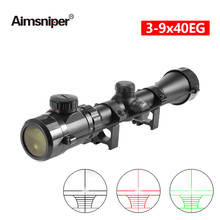 Hunting 3-9x40EG Rifle Scope Telescopic Sight Red Green Rangefinder Illuminated Optical Riflescope With Mount For Sniper Airsoft 2024 - buy cheap