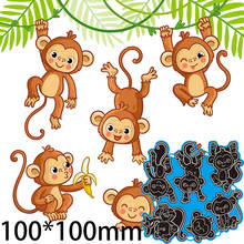 Cutting Dies Six Little Monkeys Cute Card New Scrapbook Decoration Embossing Paper Craft Album Card Punch Knife Mold 100*100mm 2024 - buy cheap