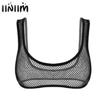 Womens Ladies Fetish Lingerie valentine's Parties Exotic Tanks See Through Fishnet Hollow Out U-neckline Vest Crop Top Bra Top 2024 - buy cheap