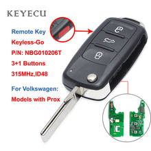 Keyecu Keyless-Go Remote Key 3+1 Buttons 315MHz for Volkswagen 2011 2012 2013 2014 2015 2016 2017 (Models with Prox) NBG010206T 2024 - buy cheap