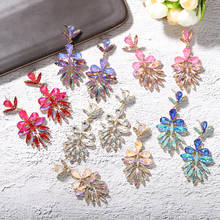 Dvacaman-pendientes de gota de cristal coloridos bohemios para mujer, aretes elegantes de cristal, joyería de boda con estilo 2024 - compra barato