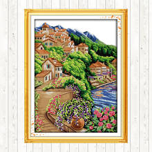 Near Sea and Hill DMC Cotton Thread Printed Canvas Cross Stitch Kit Handmade DIY Needlework Crafts 14CT 11CT Counted and Stamped 2024 - buy cheap