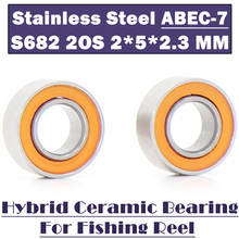 S682 2os rolamento 2*5*2.3mm cb ABEC-7 ( 2 pces) híbrido de aço inoxidável rolamento cerâmico oceano pesca 682 rolamentos de esferas s682c 2024 - compre barato
