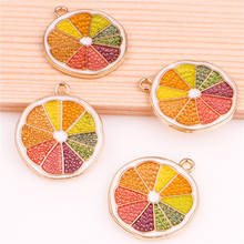 10Pcs Cute Fruit Enamel lemon Charms Making Handmade Earrings Necklaces Girl Gift Jewelry Wholesale 2024 - buy cheap