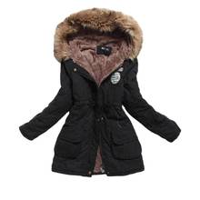 Winter Jacket Women Plus Size 3xl Long Parkas Mujer Thick Cotton Padded Ladies Overcoat Fur Collar Hooded Coat Female Outwear 2024 - compra barato