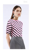 HOT SELLING Miyake fold easy stripe pressure plait slash neck half sleeve irregularT-shirt IN STOCK 2024 - buy cheap