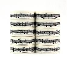 10PCS/lot Decorative Black and White Music Note Washi Tapes Japanese Paper DIY Planner Adhesive Masking Tapes Sticker Stationery 2024 - buy cheap