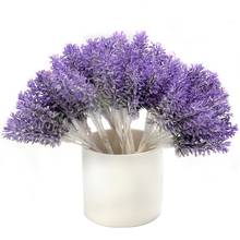 Ramo de flores de lavanda Artificial de plástico de alta calidad, decoración de boda para el hogar, artesanía de corona artesanal, flores falsas, 30 Uds. 2024 - compra barato