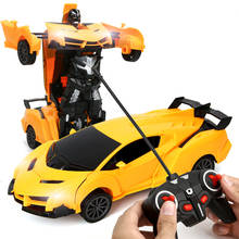 Coche de juguete teledirigido 2 en 1 para niños, robot transformable, vehículo de conducción, coches deportivos, modelos de coche de Control remoto, juguete para regalo 2024 - compra barato