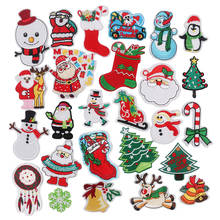 Christmas Style Embroidery Patch gift Heat Transfers Iron On Sew On Patches for DIY Clothes Stickers Decorative Appliques 2024 - buy cheap