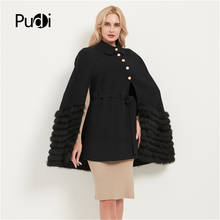 Pudi women real fox fur coat jacket female lady winter warm nylon parka shawl cape CT059 2024 - buy cheap