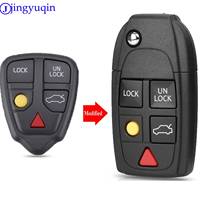 Jingyuqin-carcasa para llave de coche, carcasa plegable modificada con 4/5 botones para Volvo XC70 XC90 V50 V70 S40 V40 V90 C70 S60 S80 S70 2024 - compra barato