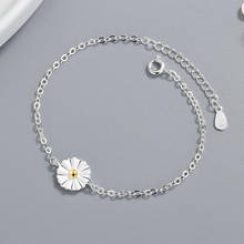 2019 Real Pure  Silver Plated Daisy Flower Bracelets For Women pulsera de plata Drop Shipping 2024 - buy cheap