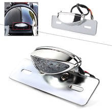 Rear License Plate Brake Stop Tail Light Turn Signals Chrome Bracket for Cafe Racer Motorcycle 2024 - buy cheap