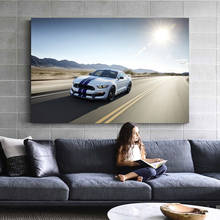 Ford Mustang Shelby, постеры для гоночных автомобилей и спортивных автомобилей, домашний декор, настенное искусство, холст, печатный декор комнаты 2024 - купить недорого