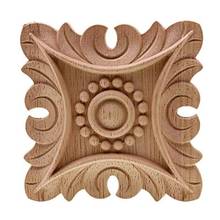 Vintage Unpainted Wood Carved Corner Onlay Applique Frame Background Home Furniture Wall Cabinet Door Decor 2024 - buy cheap