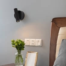 ZEROUNO-luces LED de pared con interruptor, candelabros de pared de cabecera de aluminio, interruptor basculante, lámpara giratoria de lectura para dormitorio 2024 - compra barato
