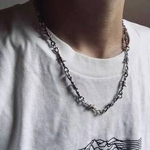 Men Hip-Hop Unisex Choker Small Wire Brambles Iron Necklace Gothic Punk Style Barbed Wire Little Thorns Chain Choker Gifts 2024 - buy cheap
