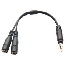 Cabo de extensão jack de áudio 3.5mm, cabo macho para 2 fêmeas, cabo divisor de fone de ouvido para telefone estéreo, adaptador rca, cabo preto 2024 - compre barato
