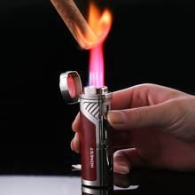 HONEST Metal Windproof Gas Lighter Four Torch Lighters Smoking Accessories Blue Flame Butane Cigarettes Lighter Gadgets For Men 2024 - buy cheap