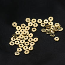 Espaçador redondo de cobre da cor dourada 6mm, para fazer joias, pulseira, colar, brincos, acessórios 100 peças 2024 - compre barato