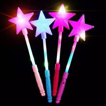 Пластиковая светодиодная мигающая светящаяся палочка, палочка с пятиконечной звездой, Сказочная палочка, детская игрушка, мигающие палочки, игрушка для демонстрации фотографий 2024 - купить недорого