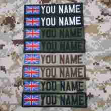 Parche bordado personalizado, cinta con el nombre de la bandera del Reino Unido, gancho y bucle Multicam verde, ayu negro, AU FG Tan 2024 - compra barato