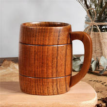 Eco-friendly Wooden Beer Mugs Handgrip Coffee Milk Cup with Handle Mug Craft Beer Wood Tankard Cup Party Bar Accessories Barware 2024 - buy cheap