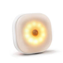 Светодиодный светильник на батарейках с датчиком движения 10 светодиодный s светодиодный светильник с датчиком настенный светильник для спальни кухни прихожей лестницы 2024 - купить недорого