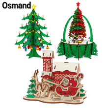 3d diy quebra-cabeça de madeira roda gigante carrossel modelo de construção kit jigsaw corte a laser montagem brinquedos educativos para crianças presentes natal 2024 - compre barato