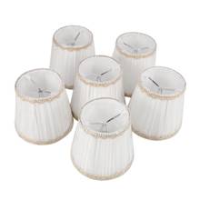Promoção! Sombras de lustre, apenas para lâmpadas de vela, tons de lâmpada encaixáveis, conjunto de 6, branco