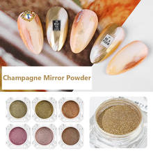 1 Box Metallic Glitter Nail Powder Champagne Rose Gold Colors Metal Mirror Effect Nail Art Tips Decoration Dust Chrome Pigment 2024 - buy cheap