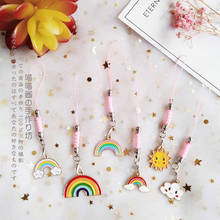 Cute Korean Rainbow Cloud Decor Strap Lanyards for iPhone/Samsung Kawaii Keys Mobile Phone Strap Hanging Rope Smartphone Charm 2024 - buy cheap