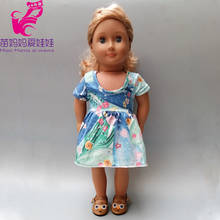 43cm Baby Doll summer soft flower dress underwear 18 inch girl doll clothes One-shoulder Bell-bottom Outfit 2024 - buy cheap