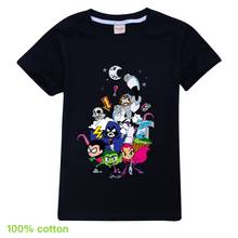 Verão teen titans go cartoon tshirt adolescente impressão roupas da criança meninos topos t camisa crianças verão meninos t-shirts roupas meninas do bebê 2024 - compre barato